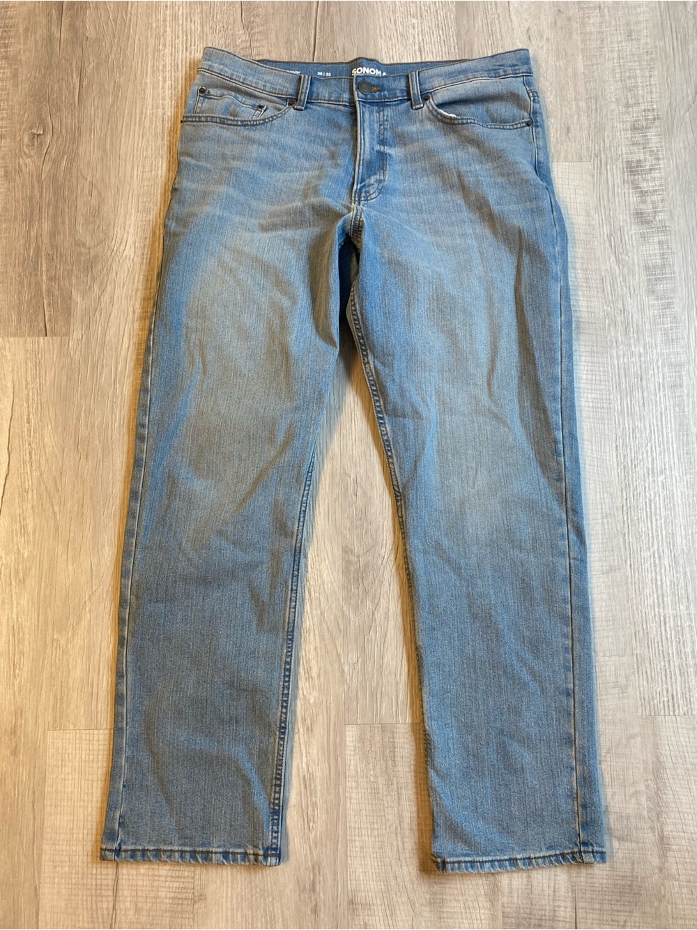 Sonoma Men's Straight Jeans in Medium Blue Denim